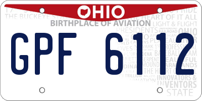 OH license plate GPF6112