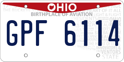 OH license plate GPF6114