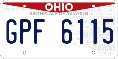 OH license plate GPF6115