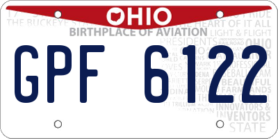 OH license plate GPF6122