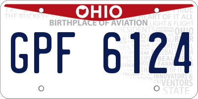 OH license plate GPF6124