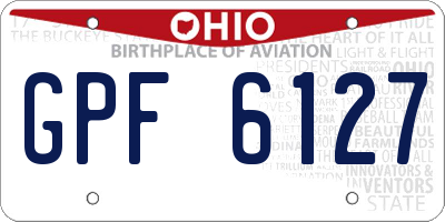 OH license plate GPF6127