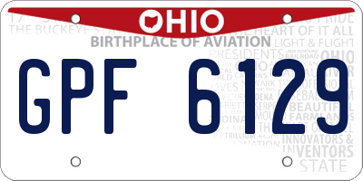 OH license plate GPF6129