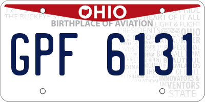 OH license plate GPF6131