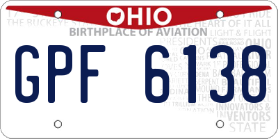OH license plate GPF6138