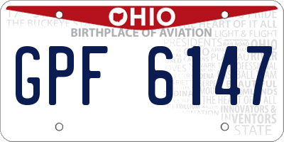 OH license plate GPF6147