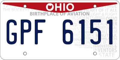 OH license plate GPF6151