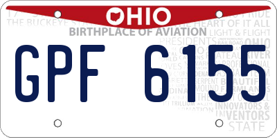 OH license plate GPF6155