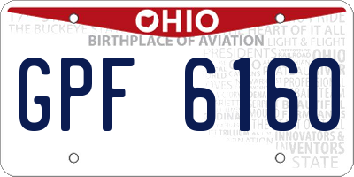 OH license plate GPF6160