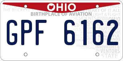 OH license plate GPF6162