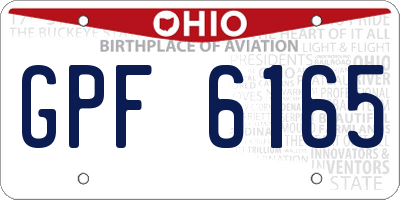 OH license plate GPF6165