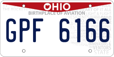 OH license plate GPF6166