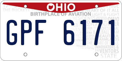 OH license plate GPF6171