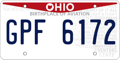 OH license plate GPF6172