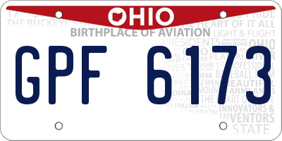 OH license plate GPF6173