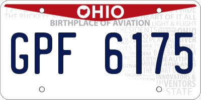 OH license plate GPF6175