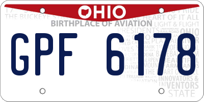OH license plate GPF6178