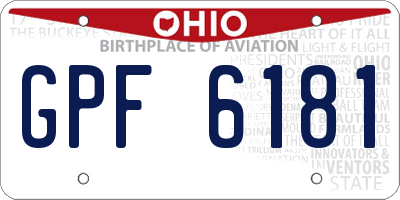 OH license plate GPF6181