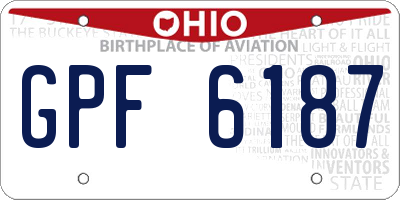 OH license plate GPF6187