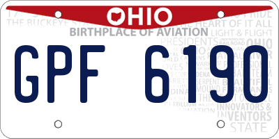 OH license plate GPF6190