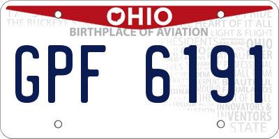 OH license plate GPF6191
