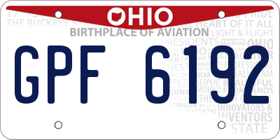 OH license plate GPF6192