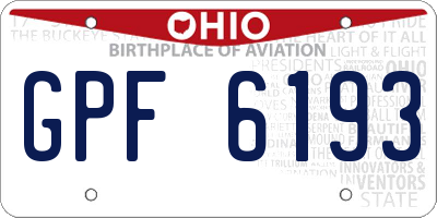 OH license plate GPF6193