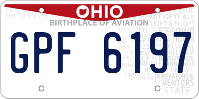 OH license plate GPF6197