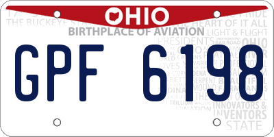 OH license plate GPF6198