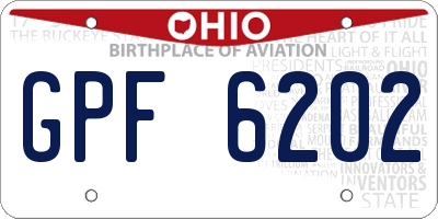 OH license plate GPF6202