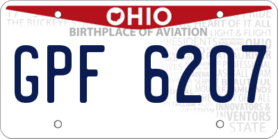 OH license plate GPF6207