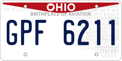 OH license plate GPF6211