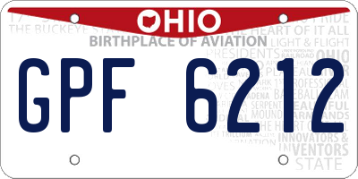 OH license plate GPF6212