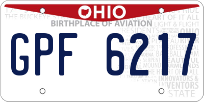 OH license plate GPF6217
