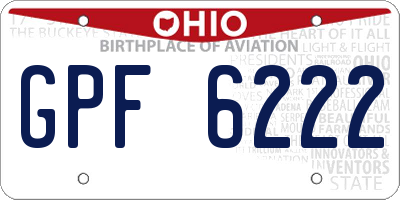 OH license plate GPF6222
