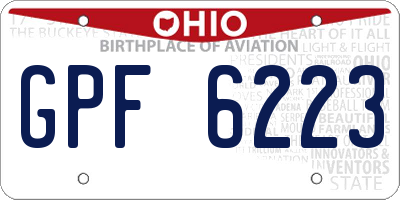 OH license plate GPF6223
