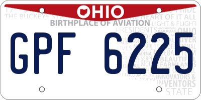 OH license plate GPF6225