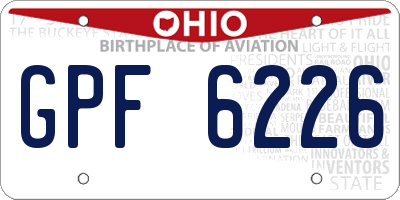 OH license plate GPF6226