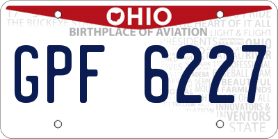 OH license plate GPF6227