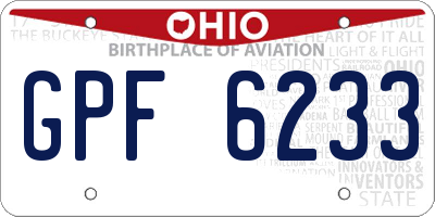 OH license plate GPF6233