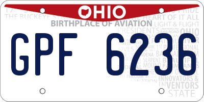 OH license plate GPF6236
