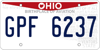 OH license plate GPF6237