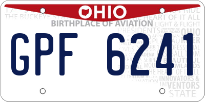 OH license plate GPF6241