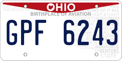 OH license plate GPF6243