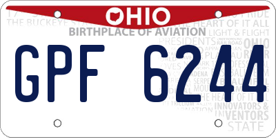 OH license plate GPF6244