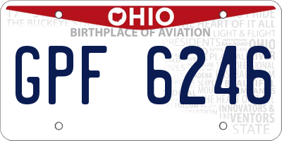 OH license plate GPF6246