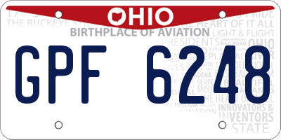 OH license plate GPF6248