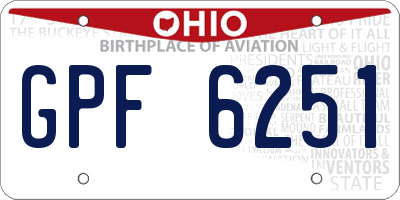 OH license plate GPF6251