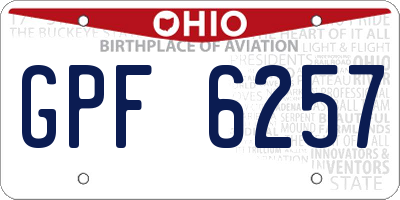 OH license plate GPF6257
