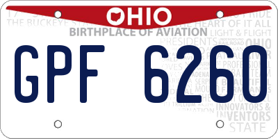 OH license plate GPF6260